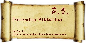 Petrovity Viktorina névjegykártya